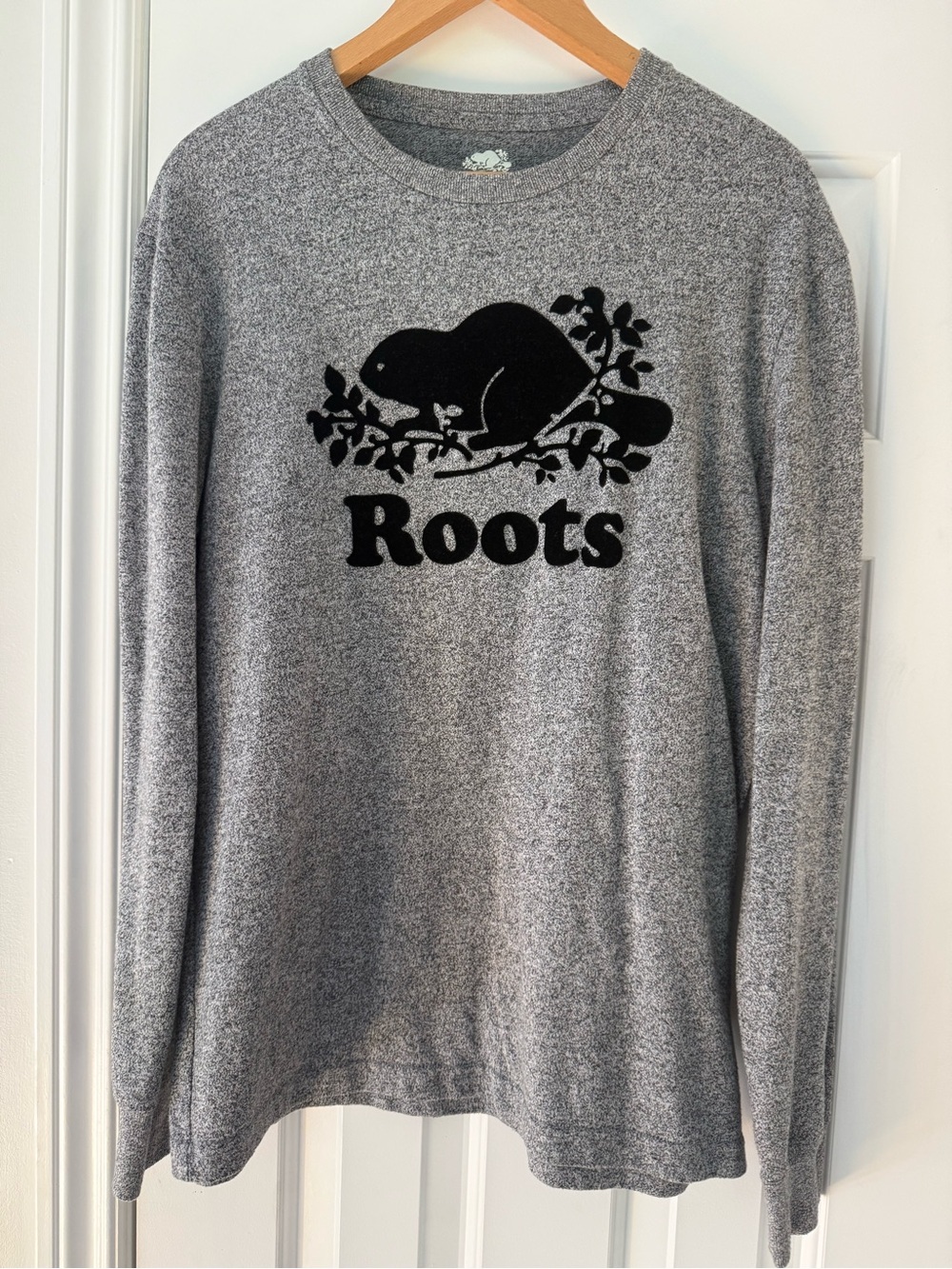Roots Gray Heather Long Sleeve Logo Sweatshirt